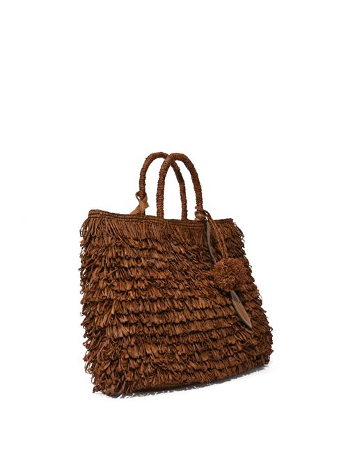 Borsa Keisha Large in rafia Rhum AFAR | KEISHA LRHUM